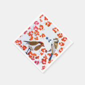 Serviette En Papier Gold Noël Oiseaux d'hiver Holly Berries Branches (Coin)