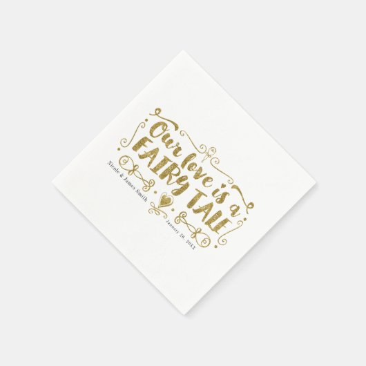 Serviette En Papier Gold NOTRE AMOUR EST UN Mariage CHic personnalisé (Coin)