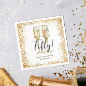 Serviette En Papier Gold Parties scintillant 50e fête d'anniversaire