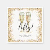 Serviette En Papier Gold Parties scintillant 50e fête d'anniversaire (Devant)