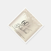 Serviette En Papier Gold Parties scintillant 60e fête d'anniversaire (Coin)