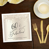 Serviette En Papier Gold Parties scintillant 60e fête d'anniversaire
