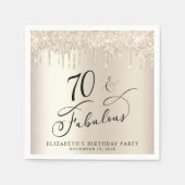 Serviette En Papier Gold Parties scintillant 70e fête d'anniversaire (Devant)