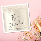 Serviette En Papier Gold Parties scintillant 70e fête d'anniversaire