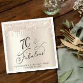 Serviette En Papier Gold Parties scintillant 70e fête d'anniversaire