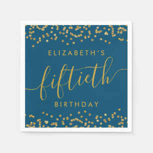 Serviette En Papier Gold Parties scintillant Bonjour 50 Cinquantième a