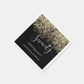 Serviette En Papier Gold Parties scintillant Confetti Black 70e annive (Coin)