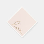 Serviette En Papier Gold Parties scintillant Love Pink Shell (Coin)