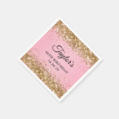 Serviette En Papier Gold Parties scintillant rose Ombre 40e anniversai (Coin)