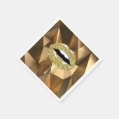 Serviette En Papier Gold Party Luxury Glam Parties scintillant Lèvres  (Coin)