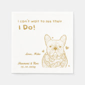 Serviette En Papier Gold Personnalisé Chien Personnalisé Simple Mariag (Devant)