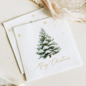 Serviette En Papier Gold & Pine Tree Christmas