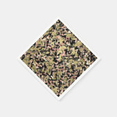 Serviette En Papier Gold Pink Green Camouflage noir Motif Party (Coin)