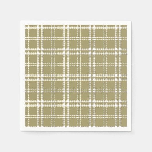 Serviette En Papier Gold Plaid (Devant)