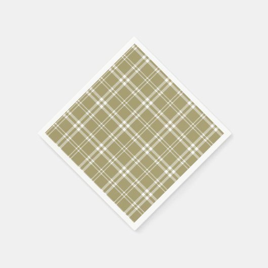 Serviette En Papier Gold Plaid (Coin)