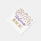 Serviette En Papier Gold Purple Confetti Bienvenue Retour (Coin)
