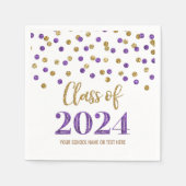 Serviette En Papier Gold Purple Confetti Classe de serviettes 2024 (Devant)
