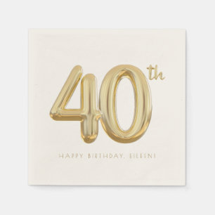 Serviette En Papier Gold Quarty 40e anniversaire Balloon Party