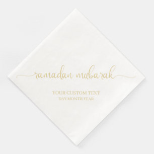 Serviette En Papier Gold Ramadan Mubarak Calligraphie personnalisée