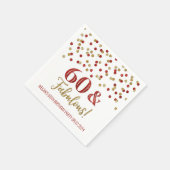 Serviette En Papier Gold Red Confetti 60 & Fabuleux (Coin)