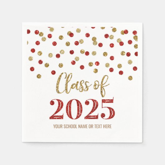 Serviette En Papier Gold Red Confetti Classe de serviettes 2025 (Devant)