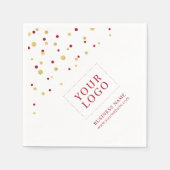Serviette En Papier Gold Red Confetti Custom Business Logo promotionne (Devant)