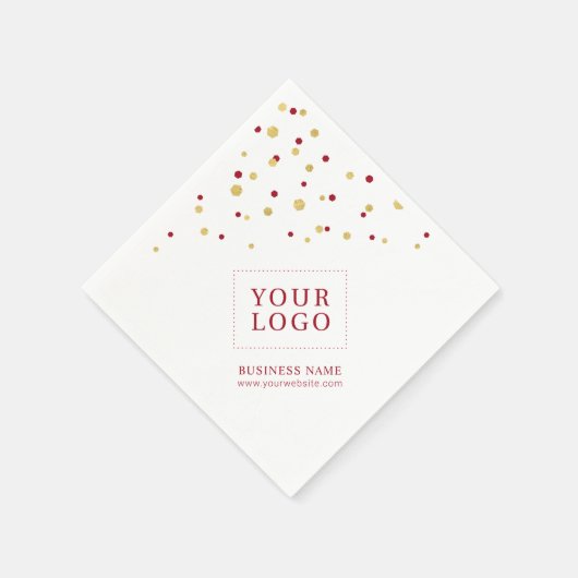 Serviette En Papier Gold Red Confetti Custom Business Logo promotionne (Coin)