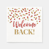 Serviette En Papier Gold Red Confetti Welcome Back Naples (Devant)