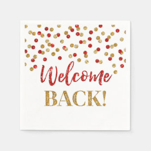 Serviette En Papier Gold Red Confetti Welcome Back Naples