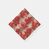 Serviette En Papier Gold Red Damask (Coin)