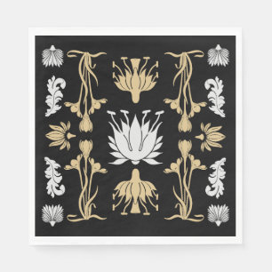 Serviette En Papier Gold Retro Art Nouveau