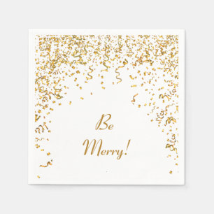 Serviette En Papier Gold Ribbon Confetti Holiday