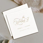 Serviette En Papier Gold Romantic Classy Mariage de calligraphie<br><div class="desc">Une simple serviette mariage en or et blanc présente une calligraphie tourbillonnant élégante et romantique avec vos noms. Pour une personnalisation plus avancée de cette conception,  cliquez sur le BOUTON OUTIL DESIGN BLEU ci-dessus !</div>