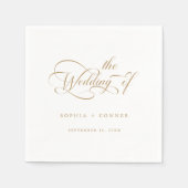 Serviette En Papier Gold Romantic Classy Mariage de calligraphie (Devant)