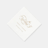 Serviette En Papier Gold Romantic Classy Mariage de calligraphie (Coin)