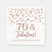 Serviette En Papier Gold Rose Confetti 70 & Fabuleux (Devant)