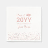 Serviette En Papier Gold rose Confetti Modern Graduation Party (Devant)