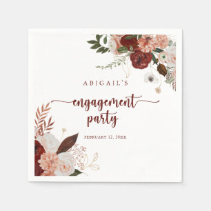 Serviette En Papier Gold Rustic Colorée Fête d'engagement Floral