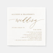 Serviette En Papier Gold Rustic Élégant Mariage Fun Facts serviettes (Devant)