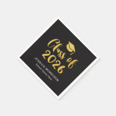 Serviette En Papier Gold Script Class of 2025 Graduation Party (Coin)