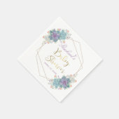 Serviette En Papier Gold Script Succulents Gold Baby shower géométriqu (Coin)