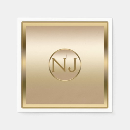 Serviette En Papier Gold Shine Golden Shiny Modern Glam Party (Devant)