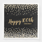 Serviette En Papier Gold Silver Confetti 100e fête d'anniversaire (Devant)
