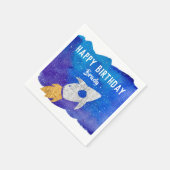 Serviette En Papier Gold Silver Rocket Ship Galaxy fête d'anniversaire (Coin)