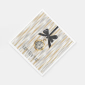 Serviette En Papier Gold Silver Stripes New Year's Eve Midnight (Coin)