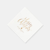 Serviette En Papier Gold Simple Calligraphie Joyeux Noël (Coin)