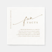 Serviette En Papier Gold Simple Modern Script Fun Faits Mariage (Devant)