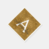 Serviette En Papier Gold Sparkor & Shimmer Monogramme Anniversaire ini (Coin)