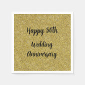 Serviette En Papier Gold Speckled 50e anniversaire de Mariage, (Devant)
