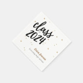 Serviette En Papier Gold Star Nom personnalisé Graduation Party Napkin (Coin)